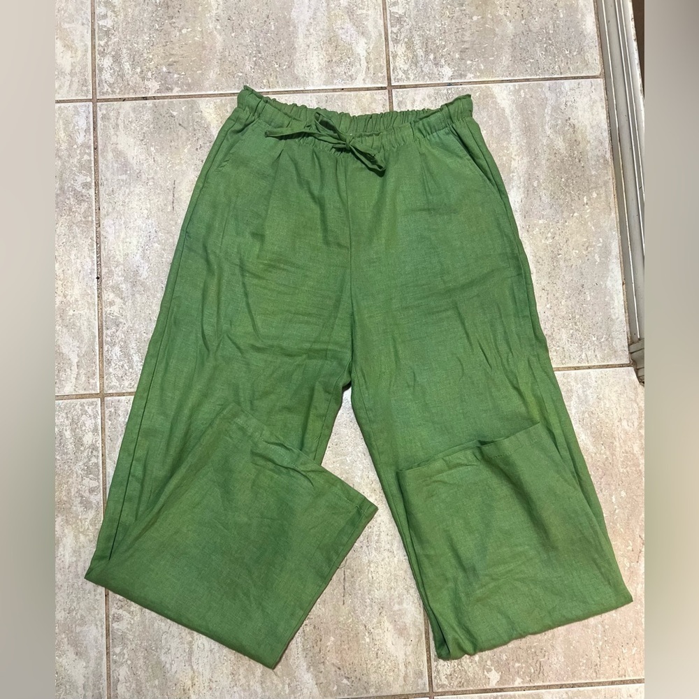💚💚LOVE TREE GREEN LINEN PANTS-NWOT💚💚 - Picture 7 of 13
